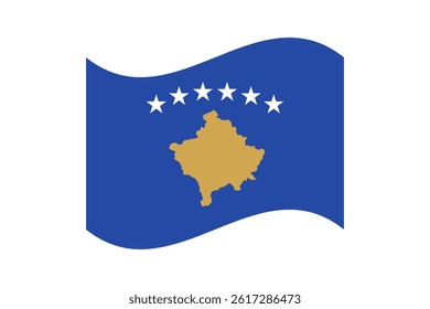 Flag of Kosovo. Kosovo wave flag digital vector illustration. Fluttering flag.
