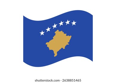 Flag of Kosovo. Kosovo wave flag digital vector illustration. Fluttering flag.