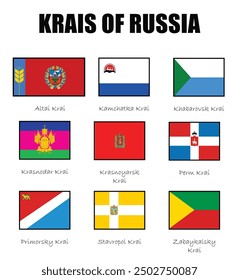 Flag of krais of Russia, Russian flags with name