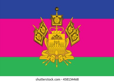 Flag of Krasnodar Krai republics / krays / provinces / federal cities / autonomous oblast / autonomous okrugs of Russia. Vector illustration.