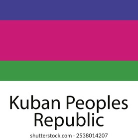 The flag of the Kuban Peoples Republic is a horizontal triband of green, pink, and blue. It is a symbol of the republic's history and heritage.