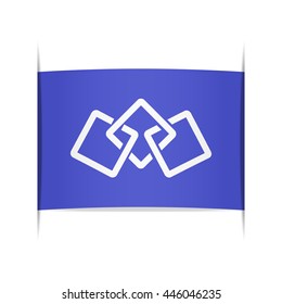 Flag of Kunimi (Fukushima Prefecture, Japan). Vector illustration of a stylized flag. The slit in the paper with shadows. Element for infographics.