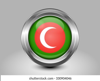 Flag of Kurdistan Kingdom. Metal Round Icons. This is File from the Collection Asian Flags