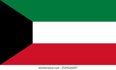 Flag of Kuwait, 16:9 Format, Kuwait Flag, Vector Images