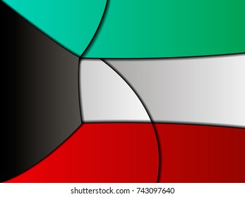 Flag of Kuwait background template, vector solid shapes illustration