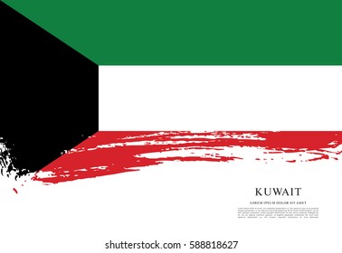 Flag of Kuwait, brush stroke background