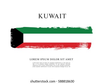 Flag of Kuwait, brush stroke background