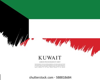 Flag of Kuwait, brush stroke background