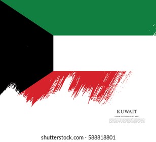 Flag of Kuwait, brush stroke background