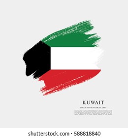 Flag of Kuwait, brush stroke background