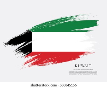 Flag Kuwait Brush Stroke Background Stock Vector (Royalty Free ...