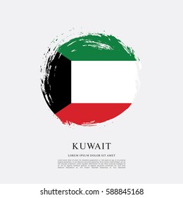 Flag of Kuwait, brush stroke background