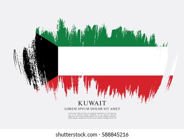 Flag of Kuwait, brush stroke background