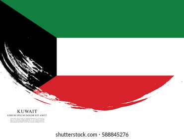Flag of Kuwait, brush stroke background