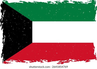 Flag of Kuwait brush stroke grunge texture