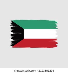 Flag of Kuwait with brush style