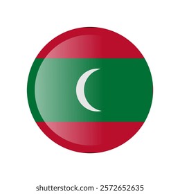 The flag of kuwait. Circle icon flag. Button flag icon. Standard color. 3d illustration. glossy circle badge	