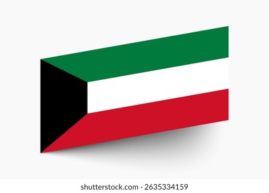 Flag of Kuwait. Kuwait flag official colors tilted icon digital vector illustration design.