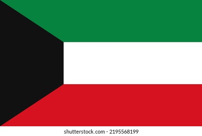 Flag of the Kuwait. Vector illustration.