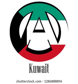 Flag of Kuwait of the world in the form of a sign of anarchy, which stands for freedom and equality of people.