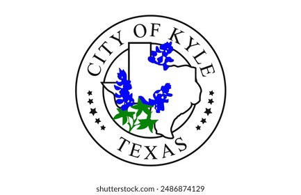 Flagge von Kyle, Texas, USA. 