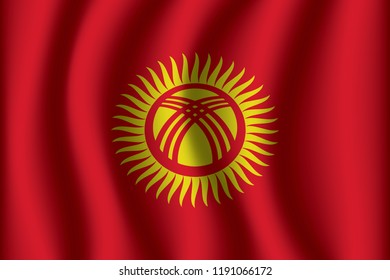 Flag of Kyrgizstan. Kyrgizstan Icon vector illustration eps10.