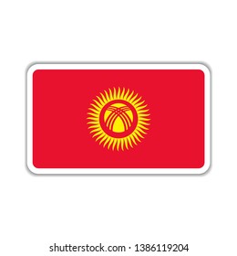 Flag of Kyrgyzstan badge emblem template design. Vector Eps 10