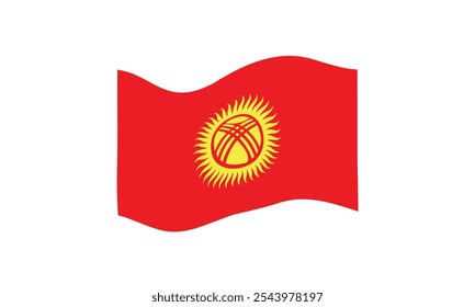 Flag of Kyrgyzstan. Kyrgyz national symbol in official colors. Template icon. Abstract vector background.