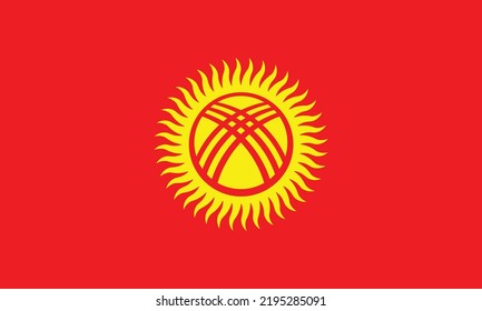 Flag of Kyrgyzstan National flag, official colors and proportion correctly. National Kyrgyzstan flag. 