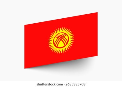 Flag of Kyrgyzstan. Kyrgyzstan flag official colors tilted icon digital vector illustration design.