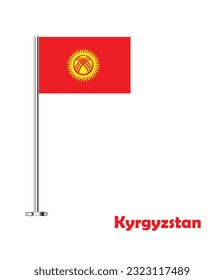 Flag of Kyrgyzstan, Table Flag of Kyrgyzstan, Vector Illustration.