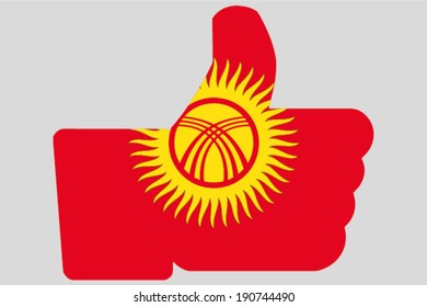 The flag of Kyrgyzstan in a Thumbs Up Icon