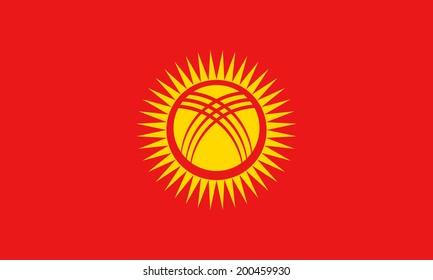 Flag of Kyrgyzstan. Vector illustration.
