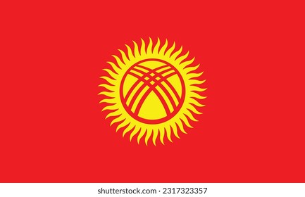 Flag of Kyrgyzstan - Vector illustration.