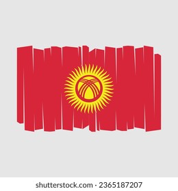 Flag of Kyrgyzstan Vector Illustration