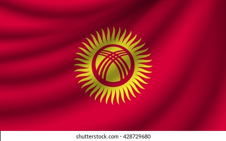 Flag of Kyrgyzstan, vector illustration