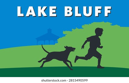 Flag of Lake Bluff, Illinois, USA.