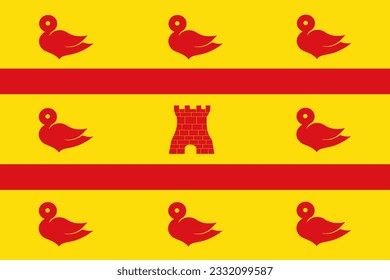 Flag of Land van Cuijk Municipality (North Brabant or Noord-Brabant province, Kingdom of the Netherlands, Holland)
