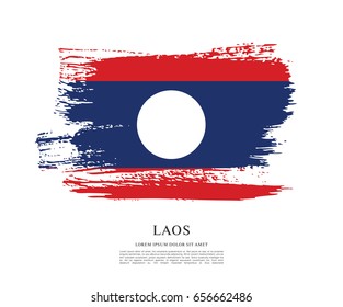 Flag of Laos, brush stroke background