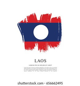 Flag of Laos, brush stroke background
