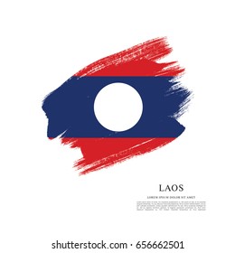 Flag of Laos, brush stroke background
