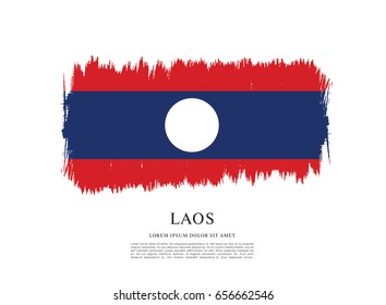 Flag of Laos, brush stroke background