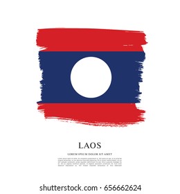 Flag of Laos, brush stroke background