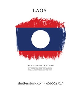 Flag of Laos, brush stroke background