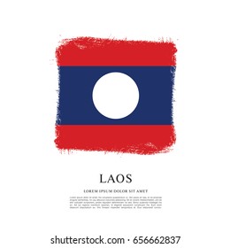 Flag of Laos, brush stroke background