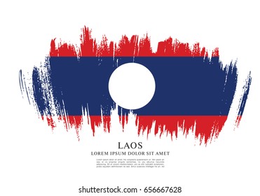 Flag of Laos, brush stroke background