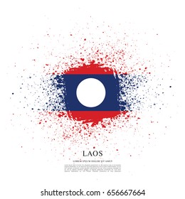 Flag of Laos, brush stroke background
