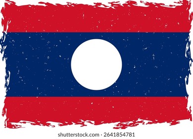 Flag of Laos brush stroke grunge texture