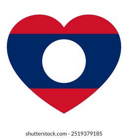 Bandera de Laos en forma de corazón símbolo de amor