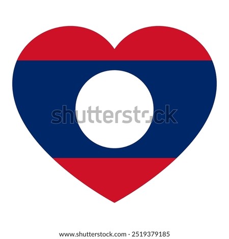 flag of Laos in form of heart symbol of love